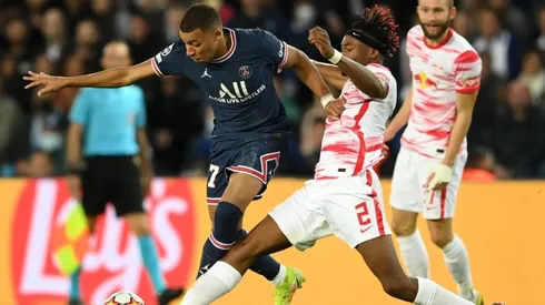 Kylian Mbappé, en el último partido entre PSG y RB Leipzig por Champions League.