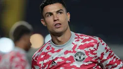 Cristiano Ronaldo en calentamiento con United.