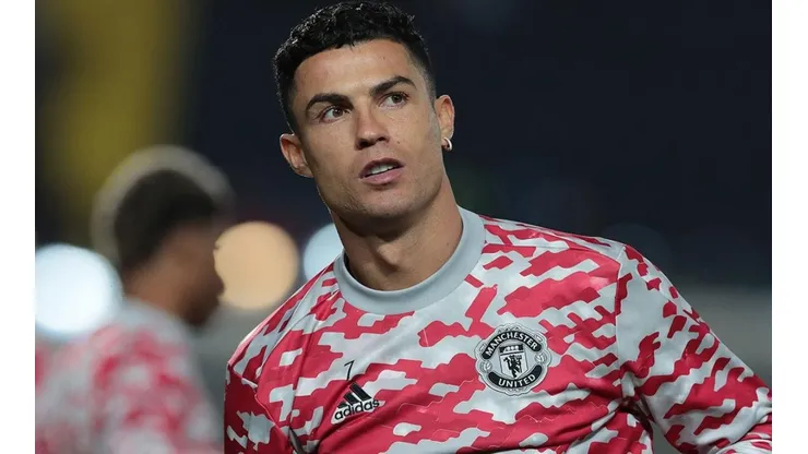 Cristiano Ronaldo en calentamiento con United.
