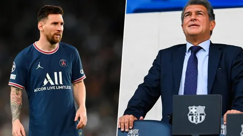 Lionel Messi y Joan Laporta.