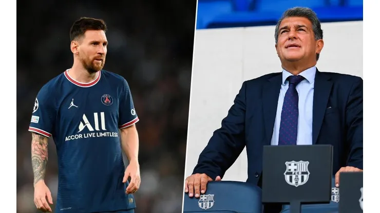 Lionel Messi y Joan Laporta.