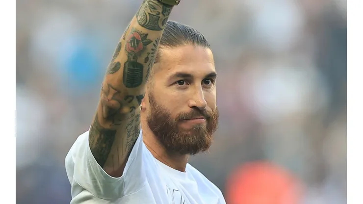 Sergio Ramos en su presentación en PSG.