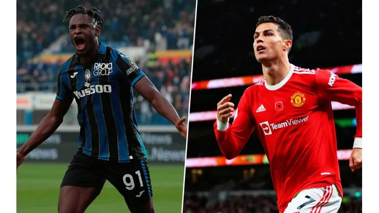 Duván Zapata y Cristiano Ronaldo.