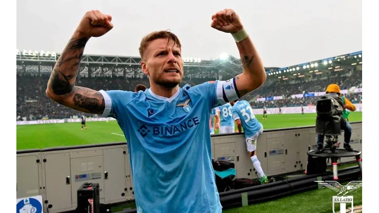 Festejo de gol de Ciro Immobile.