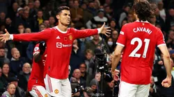 Cristiano Ronaldo y Edinson Cavani, autores de los goles del triunfo de Manchester United.