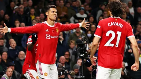 Cristiano Ronaldo y Edinson Cavani, autores de los goles del triunfo de Manchester United.