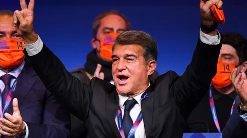 Laporta en festejo por su presidencia.