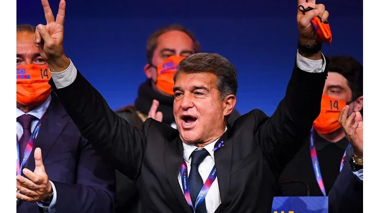 Laporta en festejo por su presidencia.