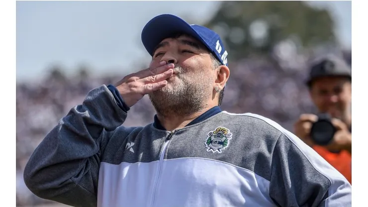 Diego Maradona, en su etapa como entrenador de Gimnasia y Esgrima La Plata.