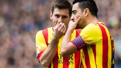 Lionel Messi y Xavi Hernández en un encuentro con Barcelona.