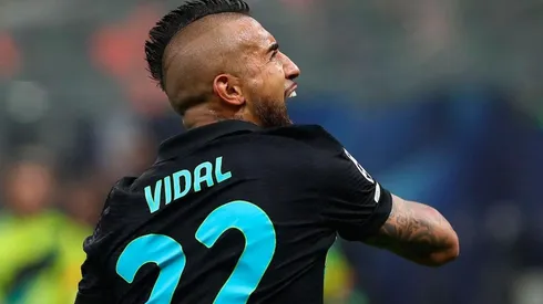 Arturo Vidal en festejo con Inter.