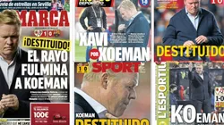 Portadas de los medios españoles tras el despido de Ronald Koeman de Barcelona.