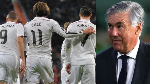 Carlo Ancelotti, Cristiano Ronaldo, Gareth Bale y Karim Benzema en Real Madrid.