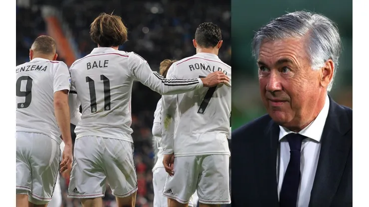Carlo Ancelotti, Cristiano Ronaldo, Gareth Bale y Karim Benzema en Real Madrid.