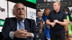 Javier Tebas y Ronald Koeman, presidente de LaLiga y entrenador del Barcelona.