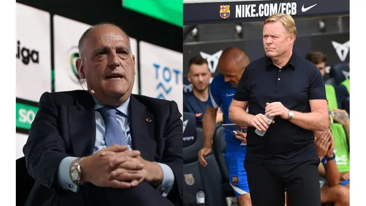 Javier Tebas y Ronald Koeman, presidente de LaLiga y entrenador del Barcelona.