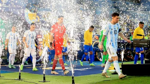 Argentina y Brasil en la final de la Copa América 2021.