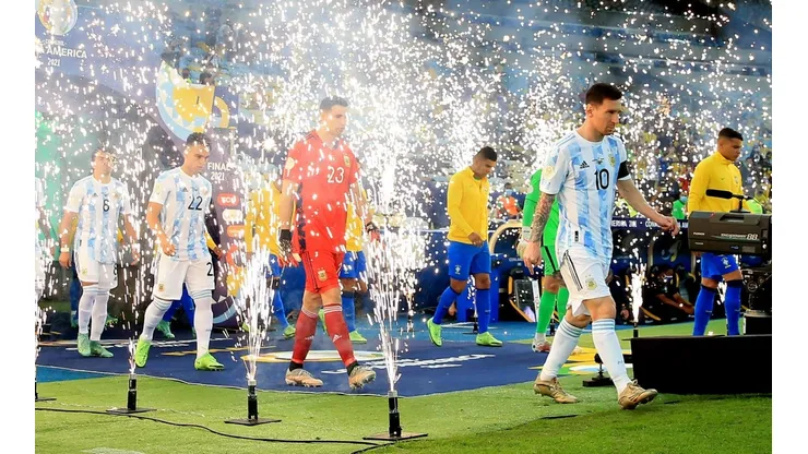 Argentina y Brasil en la final de la Copa América 2021.