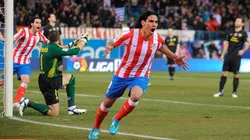 Falcao en festejo ante Barcelona.