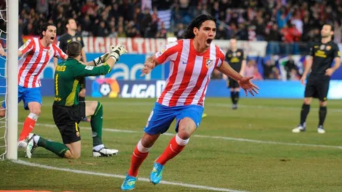 Falcao en festejo ante Barcelona.