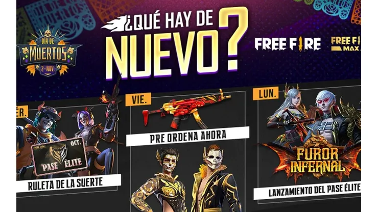 Free Fire lanza su agenda semanal: nuevo Pase Elite, evento de Halloween y más