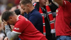 Los hinchas de Manchester United ante la brutal goleada de Liverpool.