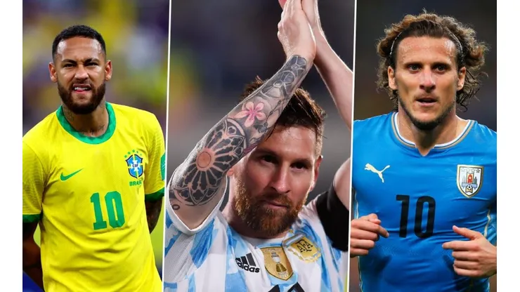 Neymar, Lionel Messi y Diego Forlán.