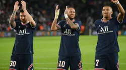 Lionel Messi, Neymar y Kylian Mbappé, jugadores del PSG.