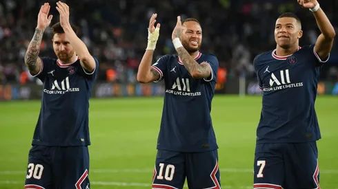 Lionel Messi, Neymar y Kylian Mbappé, jugadores del PSG.