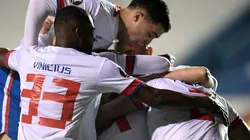 Festejo de gol de Nacional de Uruguay.