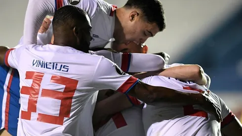 Festejo de gol de Nacional de Uruguay.