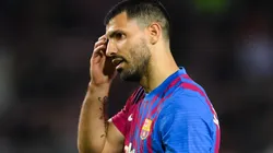 Sergio Aguero en un encuentro con Barcelona.