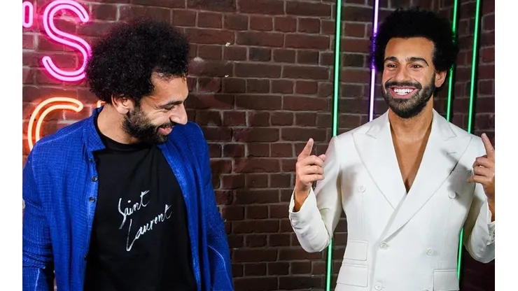 Mohamed Salah conoció a su estatua de cera.