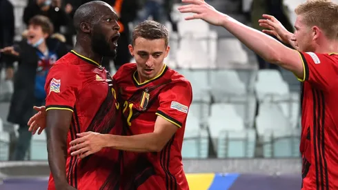 Jugadores de Bélgica celebran un gol en la Nations League.