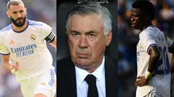 Karim Benzema, Carlo Ancelotti y Vinicíus Jr. en encuentros con Real Madrid.