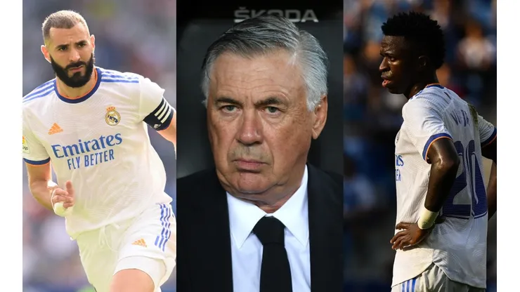 Karim Benzema, Carlo Ancelotti y Vinicíus Jr. en encuentros con Real Madrid.