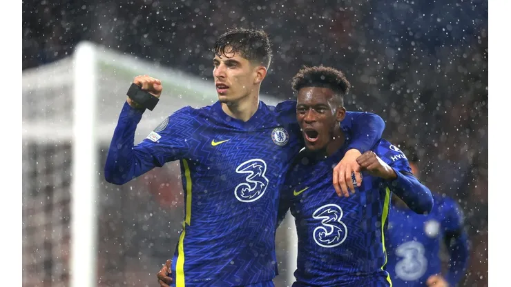 Kai Havertz y Callum Hudson-Odoi festejan para Chelsea.