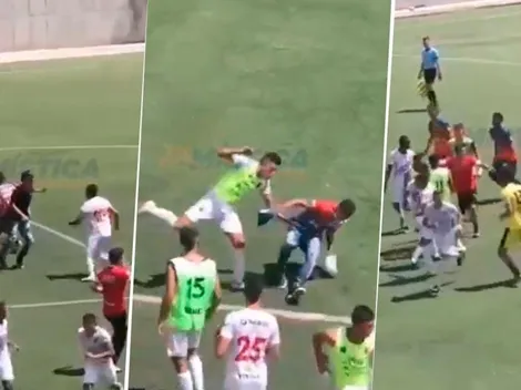 Acto penoso: batalla campal entre jugadores sub-17 en Colombia