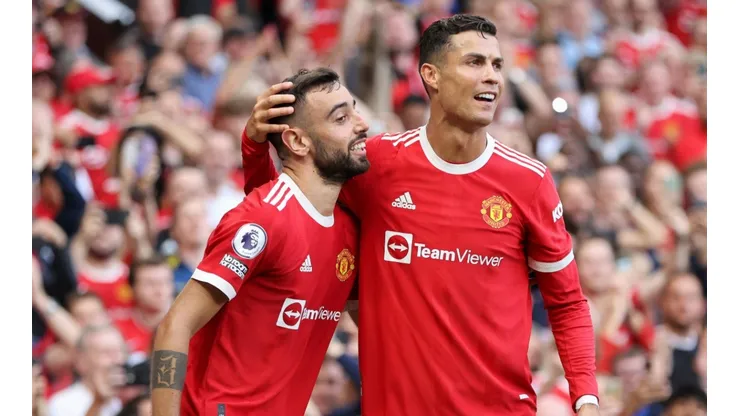 Cristiano Ronaldo y Bruno Fernandes en un encuentro con Manchester United.