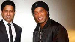 Dinho y el presidente de PSG.