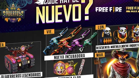 La nueva Agenda Semanal de Free Fire revela el evento de Día de los Muertos