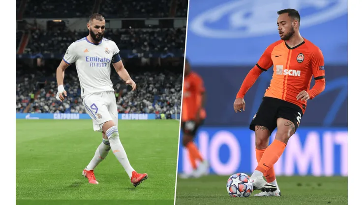 Karim Benzema y Maycon.