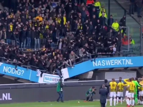Video | Eredivisie: se derrumbó una tribuna mientras los hinchas festejaban