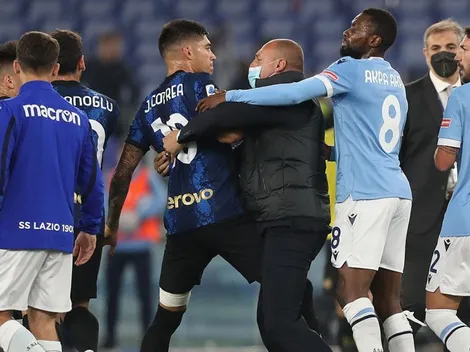 Felipe Luiz resultó festejando triunfo de Lazio sobre Inter con su excompañero Joaquín Correa