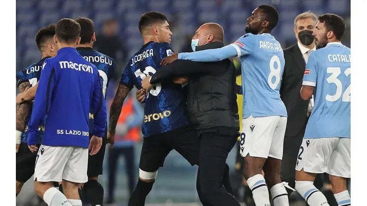 Amago de bronca entre Inter y Lazio.