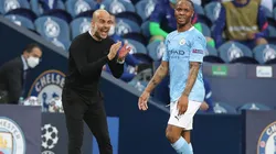 Guardiola y Sterling en Manchester City.
