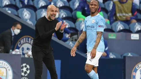 Guardiola y Sterling en Manchester City.