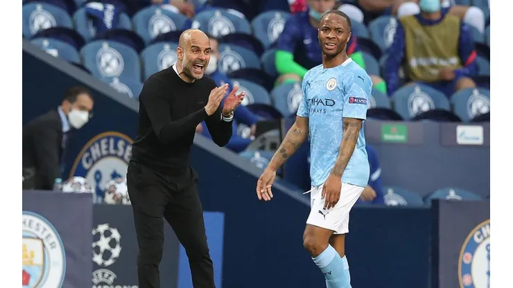 Guardiola y Sterling en Manchester City.