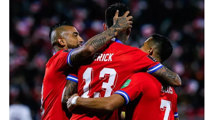 Chile en festejo de gol.