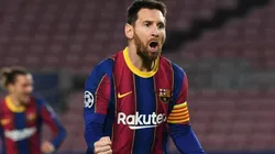 Lionel Messi y uno de sus tantos gritos de gol en Barcelona.